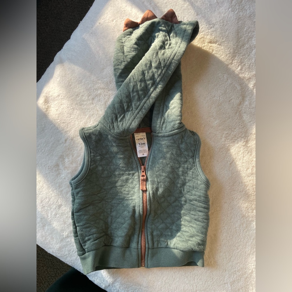 Carter's Quilted Green Hooded Vest